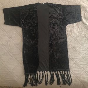Charlotte Russe Crushed Velvet Cardigan